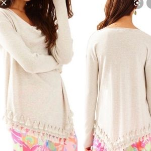 Lilly Pulitzer Grey Tassel Sweater size XS